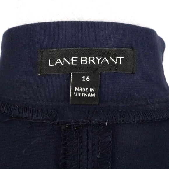 Lane Bryant Jacket Womens 16 Navy Blue Hook Eye Stretch Knit Silver Buttons - Picture 3 of 16